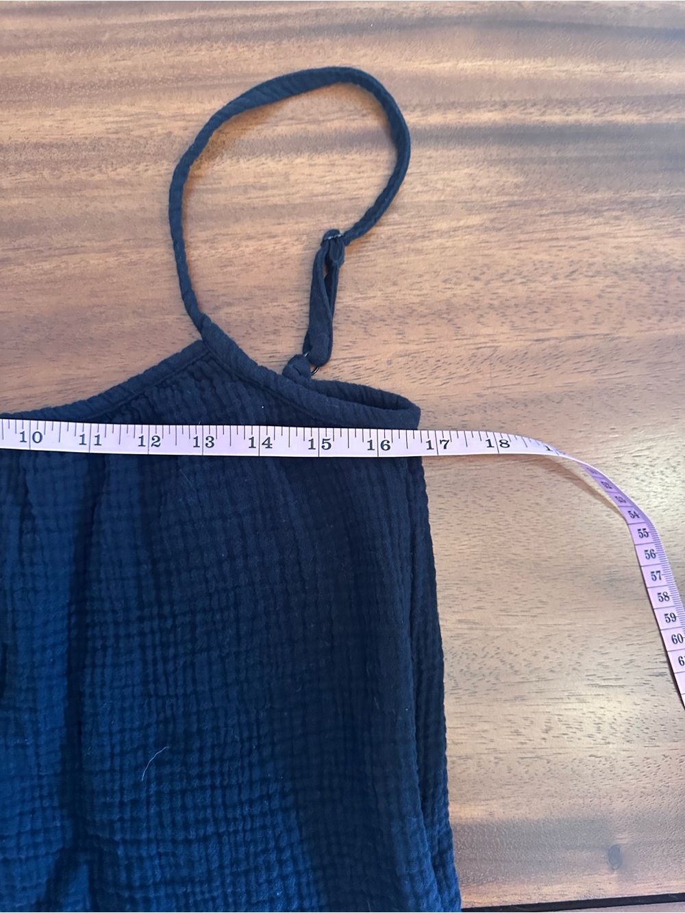 Anthropologie Sol Angeles Black Spaghetti-Strap Cotton Muslin Maxi Dress w/ bow - Picture 8 of 10